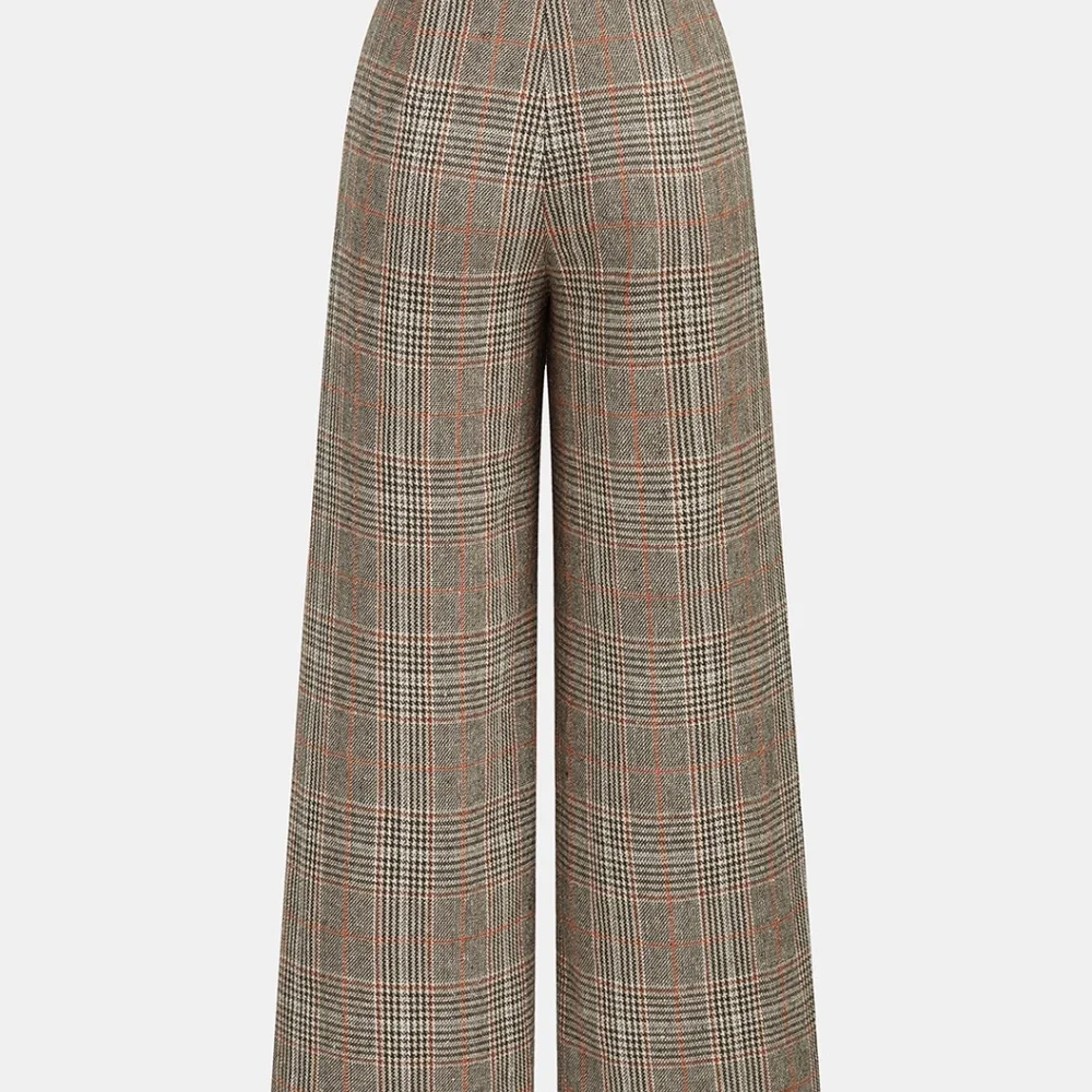 Commense Belted Plaid High-Waisted Pants, size M - Picture 2 of 9